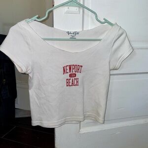 Brandy Melville White Newport Beach Crop Top